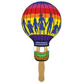 Digital Balloon/Light Bulb Fast Fans w/ Wooden Handle & Front Imprint (1 Da